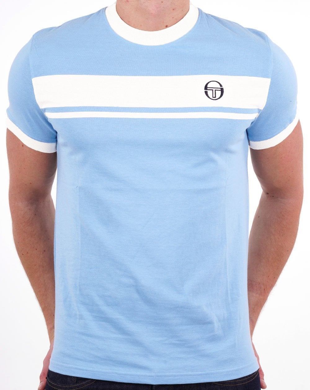 Sergio Tacchini Masters T Shirt Sky/White