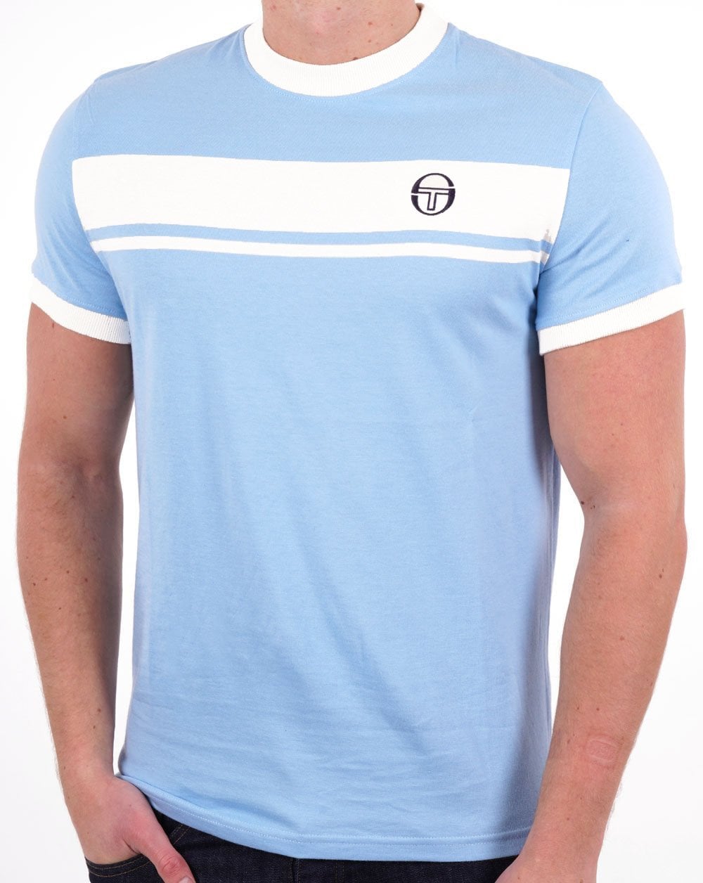 Sergio Tacchini Masters T Shirt Sky/White