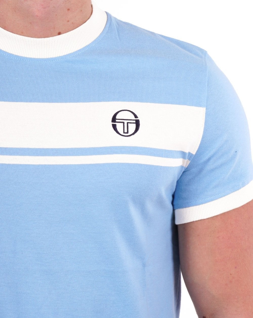 Sergio Tacchini Masters T Shirt Sky/White