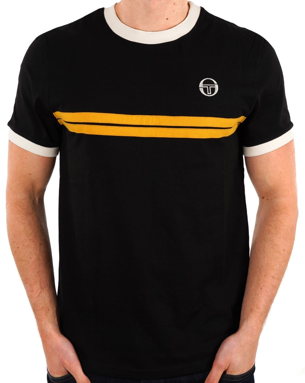 Sergio Tacchini Supermac T Shirt Black/Gardenia