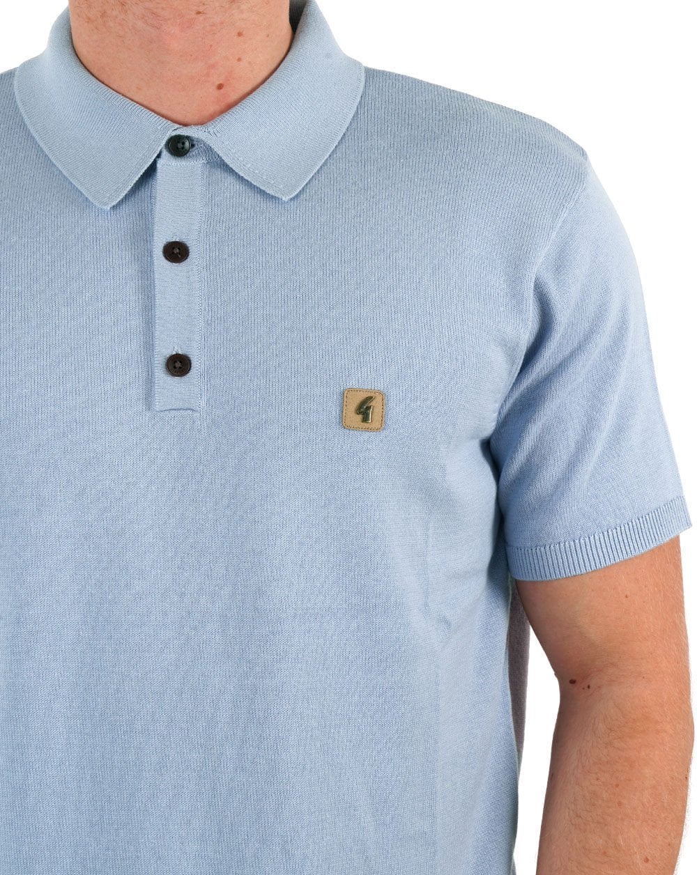 Gabicci Vintage Knitted Polo Sky