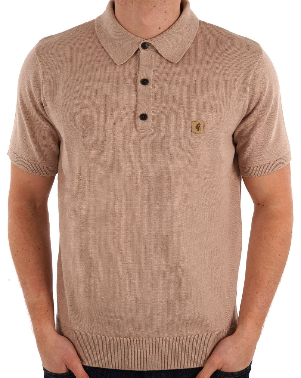 Gabicci Vintage Jackson Knitted Polo Light Sand