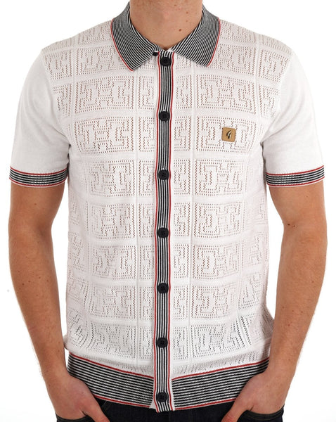 Gabicci Vintage Soul Button Cardigan White