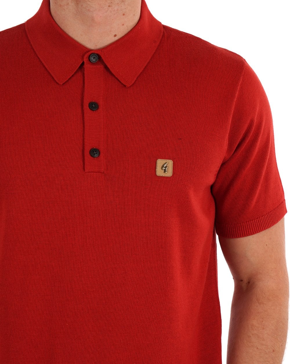 Gabicci Vintage Jackson Knitted Polo Salsa Red