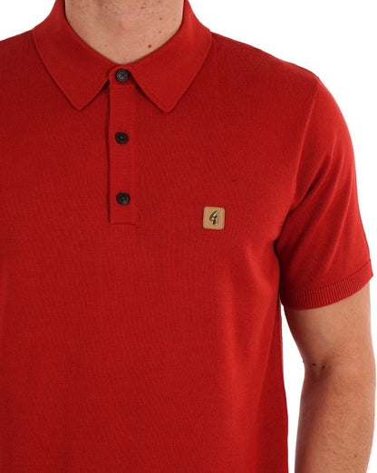 Gabicci Vintage Jackson Knitted Polo Salsa Red