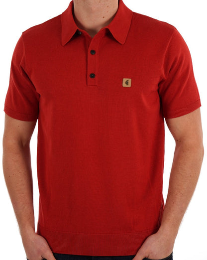Gabicci Vintage Jackson Knitted Polo Salsa Red