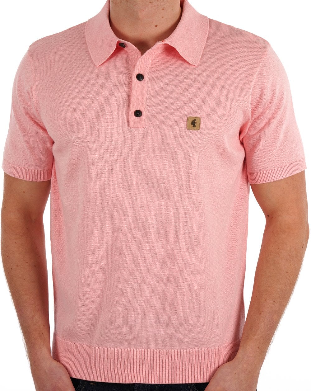 Gabicci Vintage Knitted Polo Pink