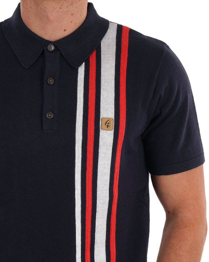 Gabicci Vintage Soda Knit Polo Navy