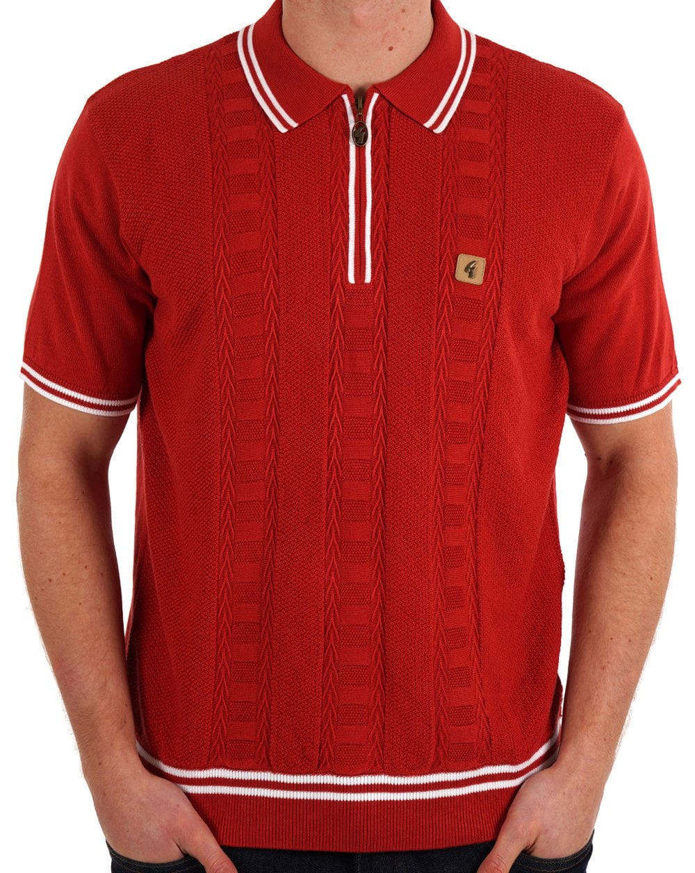 Gabicci Vintage Pausini Knitted Polo Salsa Red