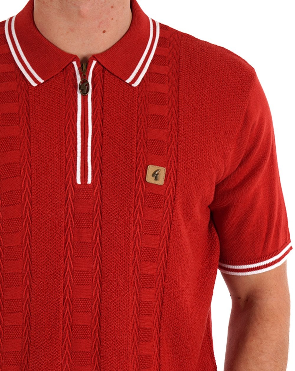 Gabicci Vintage Pausini Knitted Polo Salsa Red