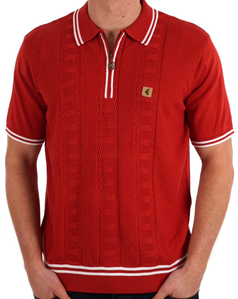 Gabicci Vintage Pausini Knitted Polo Salsa Red