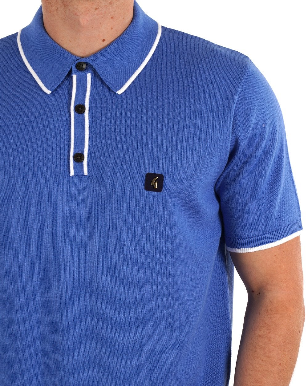 Gabicci Vintage Lineker Tipped Knitted Polo Thames