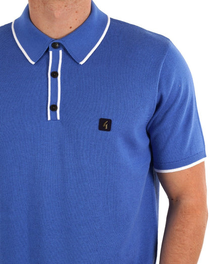 Gabicci Vintage Lineker Tipped Knitted Polo Thames