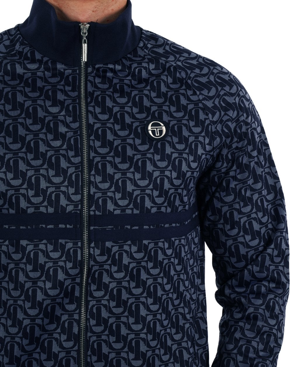 Sergio Tacchini Dallas Monogram Track Top Navy Blue