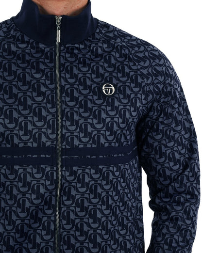 Sergio Tacchini Dallas Monogram Track Top Navy Blue