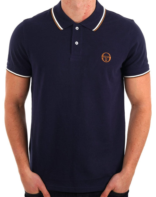 Sergio Tacchini Tipped Polo Shirt Navy Blue