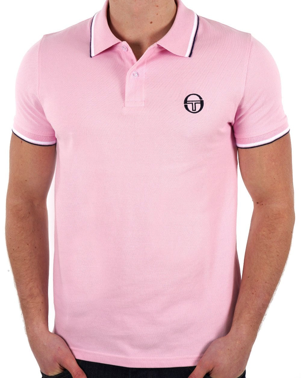 Sergio Tacchini Tipped Polo Shirt Pink