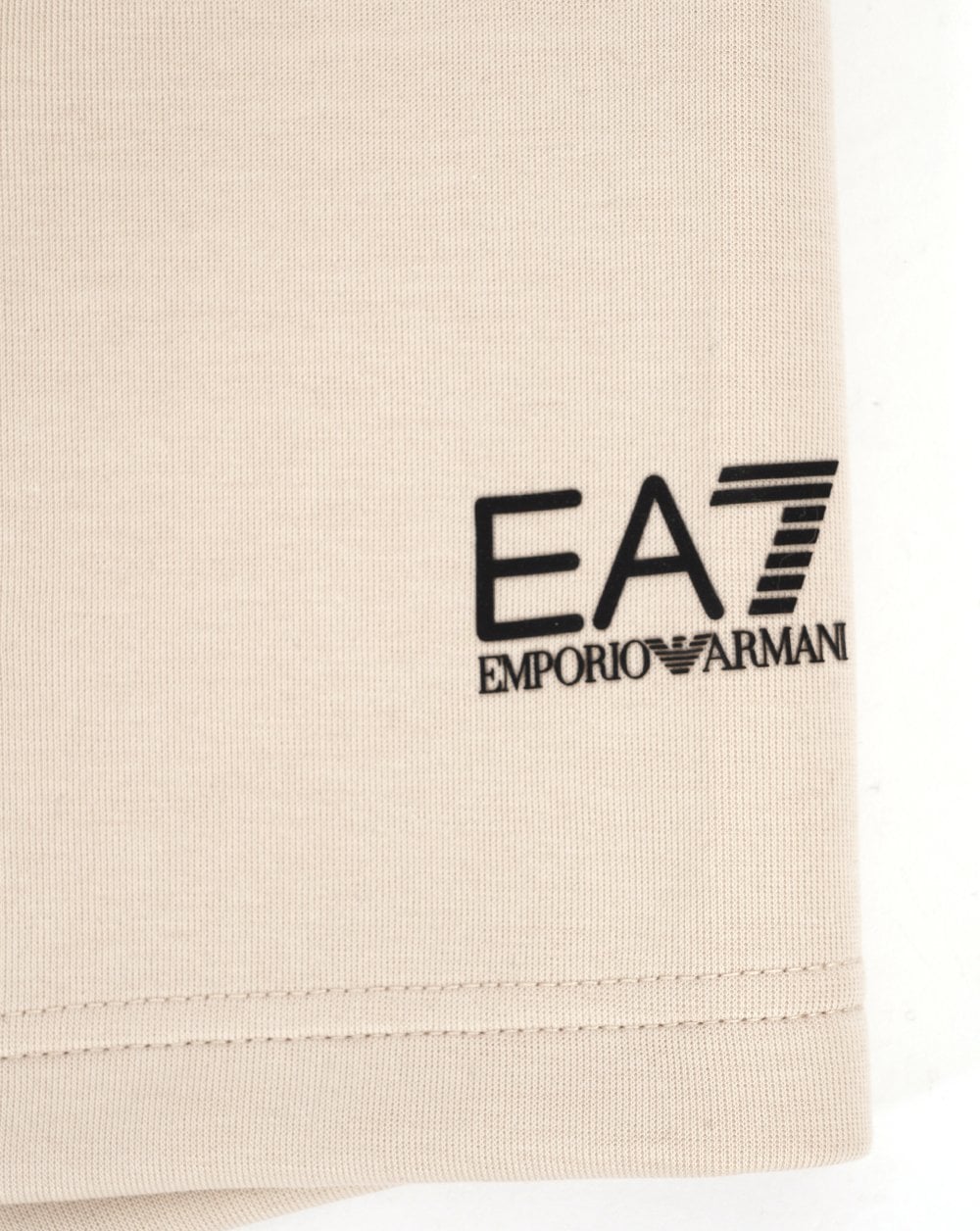 EA7 Cotton Blend Athletic Mix Bermuda Shorts Stone
