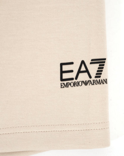 EA7 Cotton Blend Athletic Mix Bermuda Shorts Stone