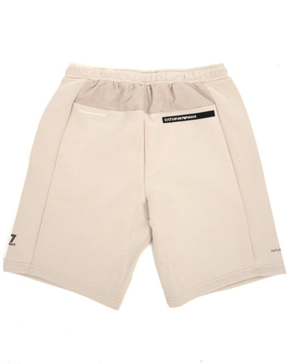 EA7 Cotton Blend Athletic Mix Bermuda Shorts Stone