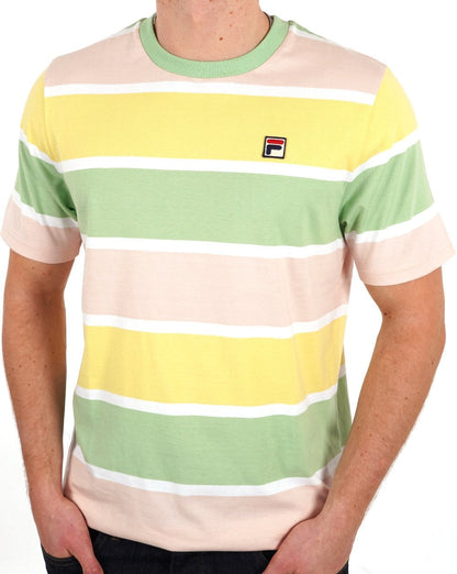 Fila Vintage Block Stripe Pastel T Shirt Multi
