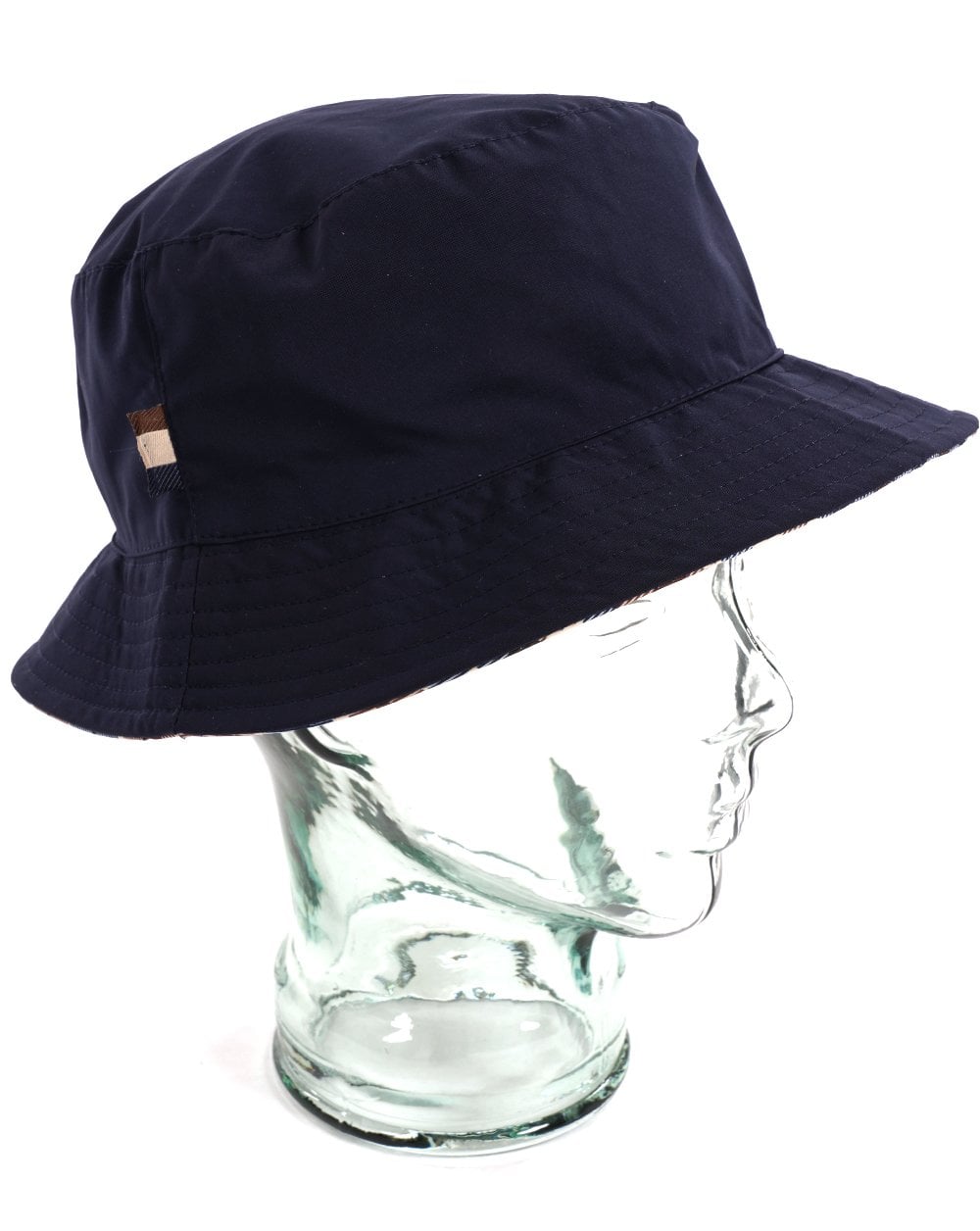 Aquascutum Reversible Bucket Hat Navy/Check