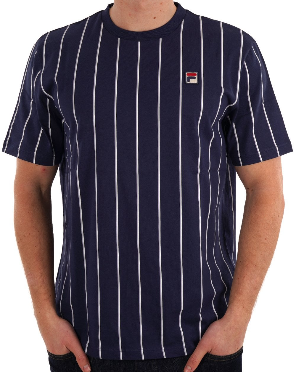 Fila Vintage Striped T Shirt Navy