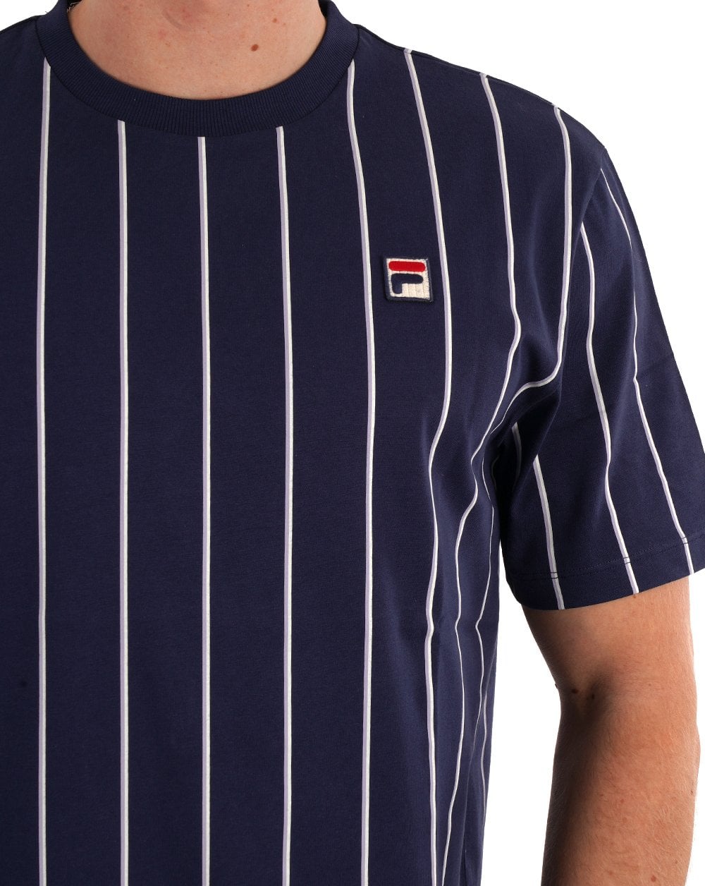 Fila Vintage Striped T Shirt Navy