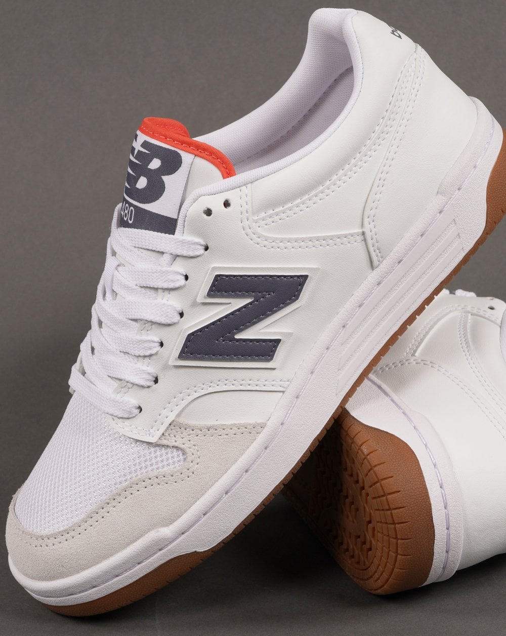 New Balance 480 Trainer White/Dark Grey