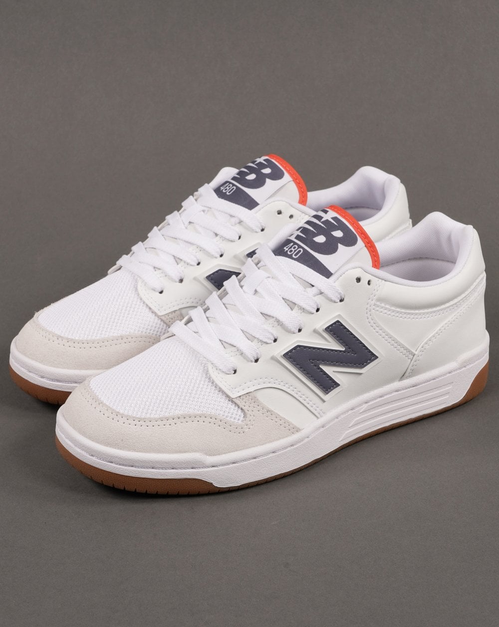 New Balance 480 Trainer White/Dark Grey