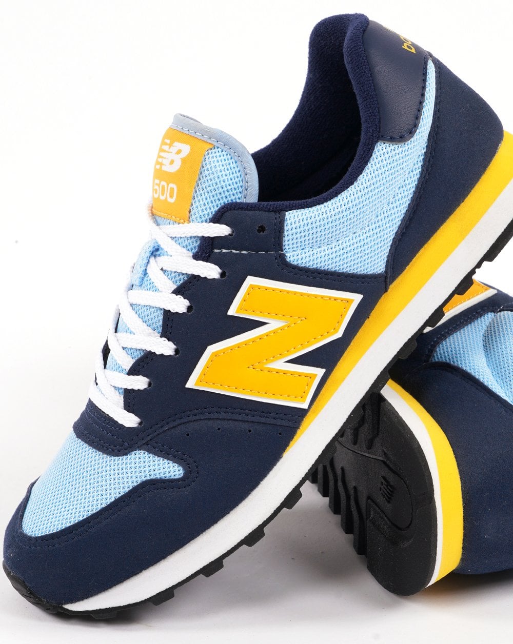 New Balance 500 Trainer Sky Navy Yellow