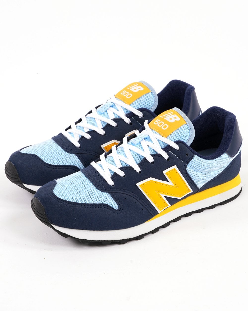 New Balance 500 Trainer Sky Navy Yellow