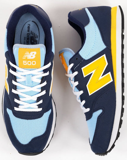 New Balance 500 Trainer Sky Navy Yellow
