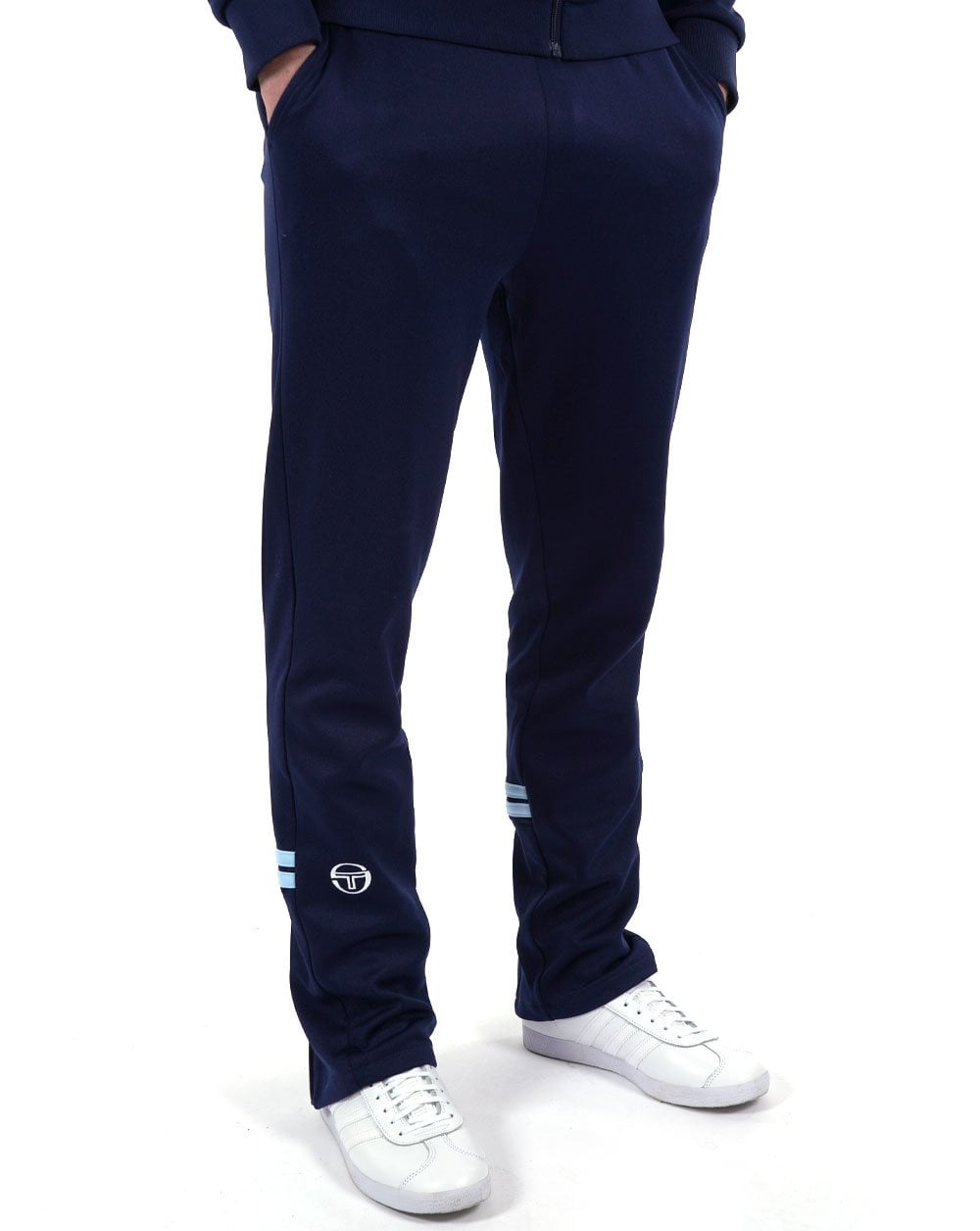 Sergio Tacchini Zip Bottom Track Pants Navy Blue/Sky