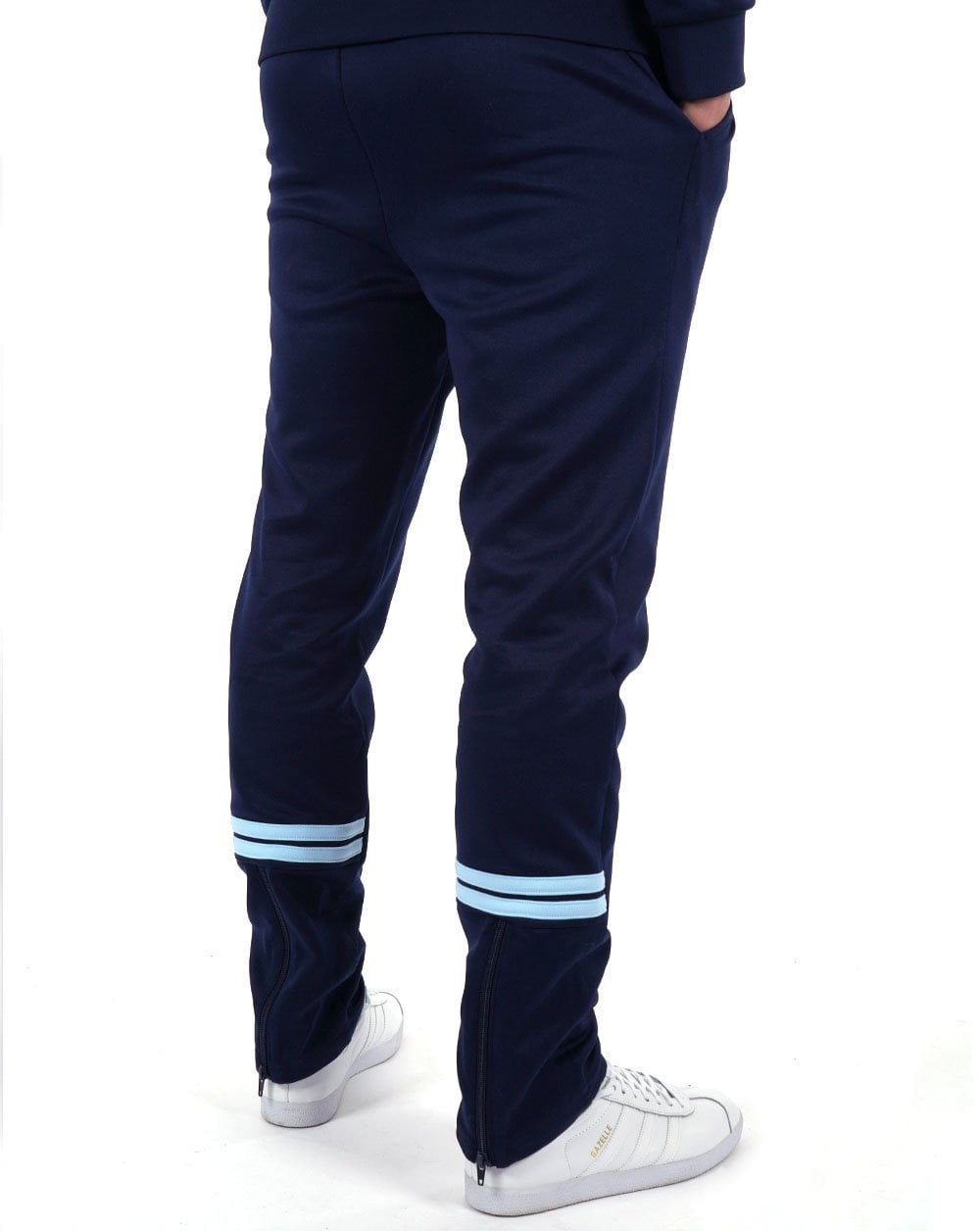 Sergio Tacchini Zip Bottom Track Pants Navy Blue/Sky