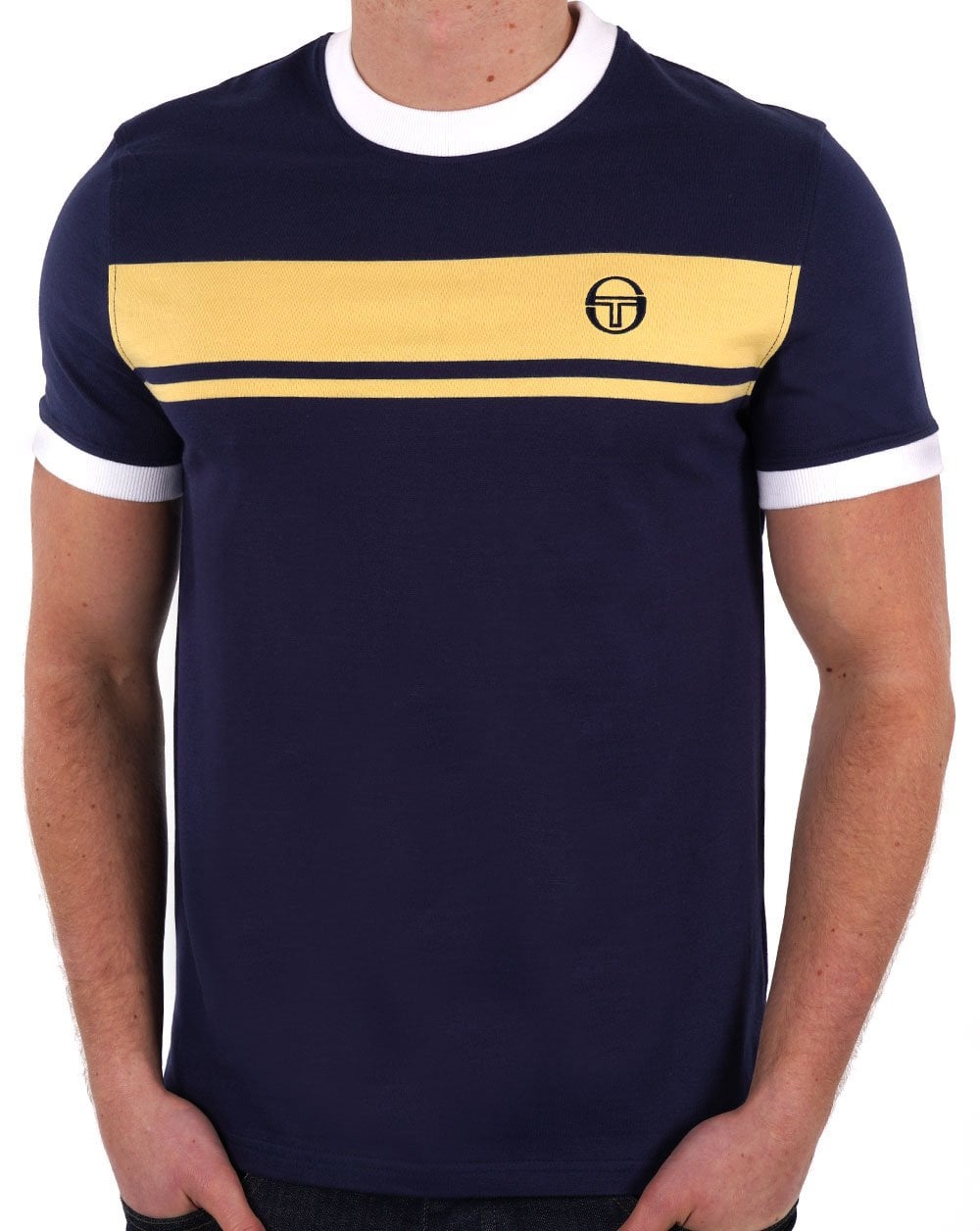 Sergio Tacchini Masters T Shirt Navy Blue/Yellow