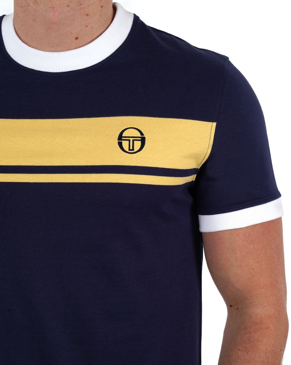 Sergio Tacchini Masters T Shirt Navy Blue/Yellow