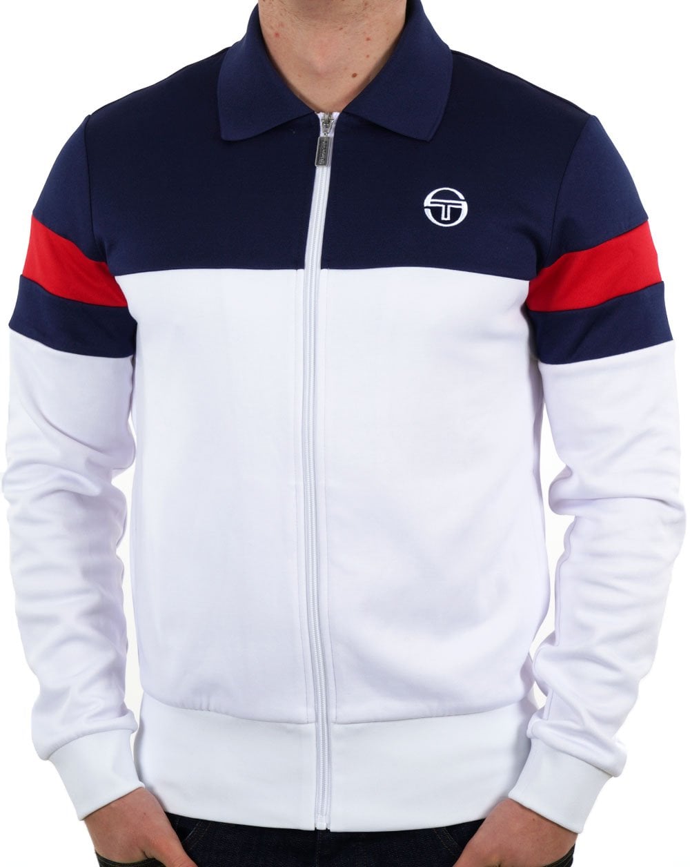 Sergio Tacchini Tomme Track Top White/Navy Blue