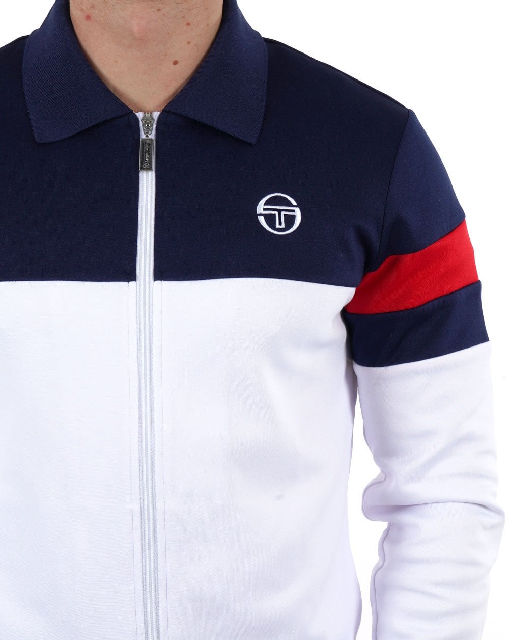 Sergio Tacchini Tomme Track Top White/Navy Blue