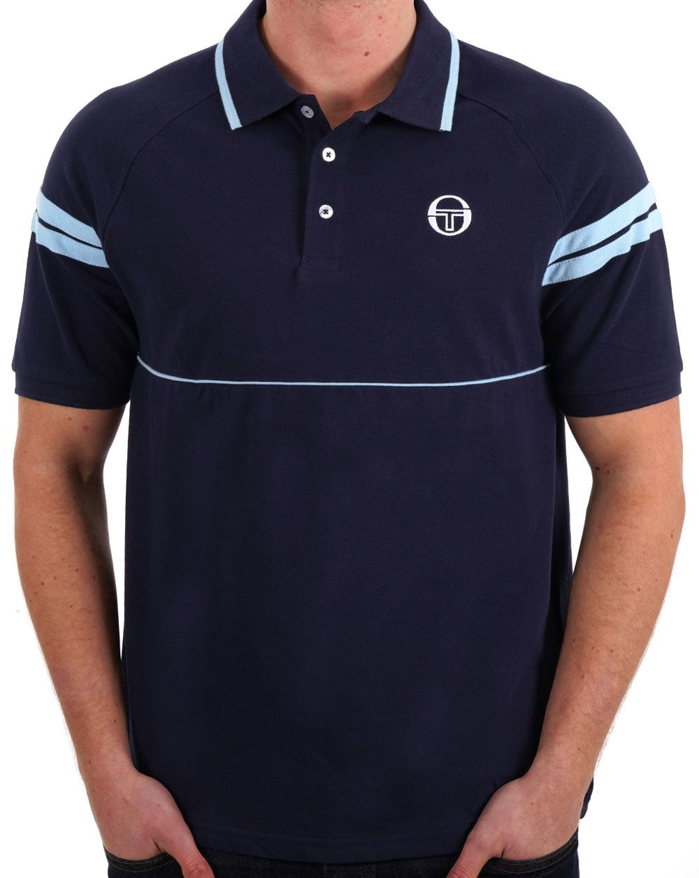 Sergio Tacchini Orion Polo Shirt Navy/Sky Blue