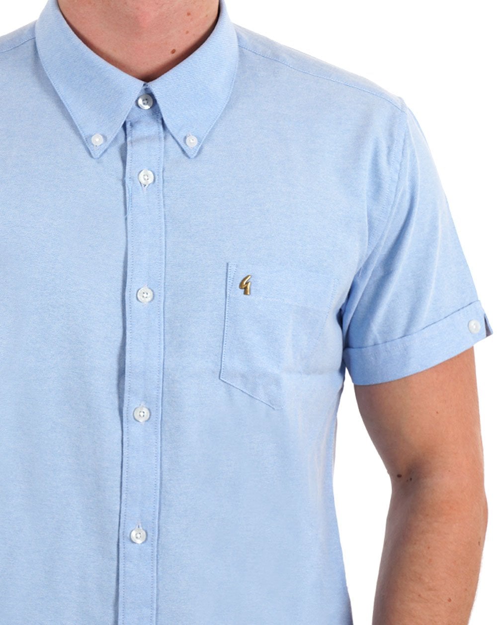 Gabicci Vintage Perez SS Oxford Shirt Sky Blue