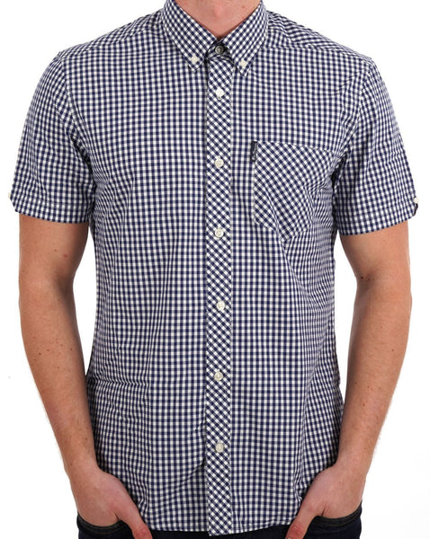 Ben Sherman Gingham Short Sleeve Shirt Dark Blue
