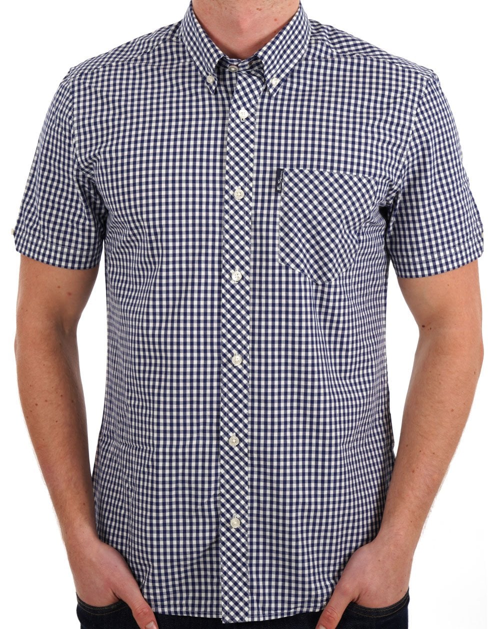 Ben Sherman Gingham Short Sleeve Shirt Dark Blue