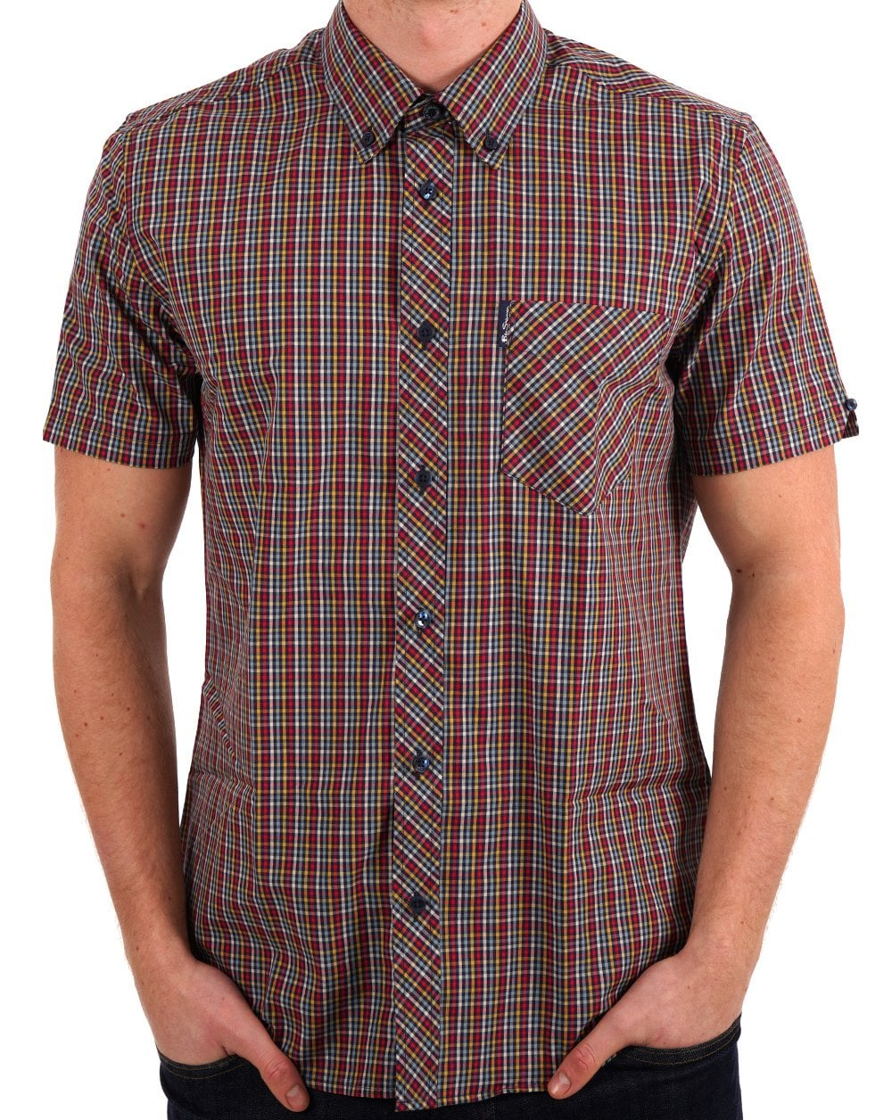 Ben Sherman Mini Gingham SS Shirt Scarlet