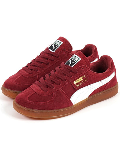 Puma Super Team Suede Trainer Burgundy White Gum