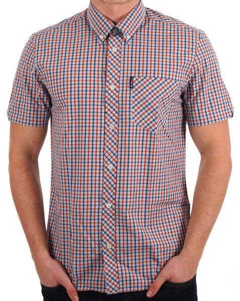Ben Sherman House Check SS Shirt Pale Blue