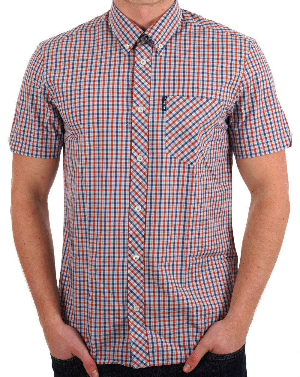 Ben Sherman House Check SS Shirt Pale Blue