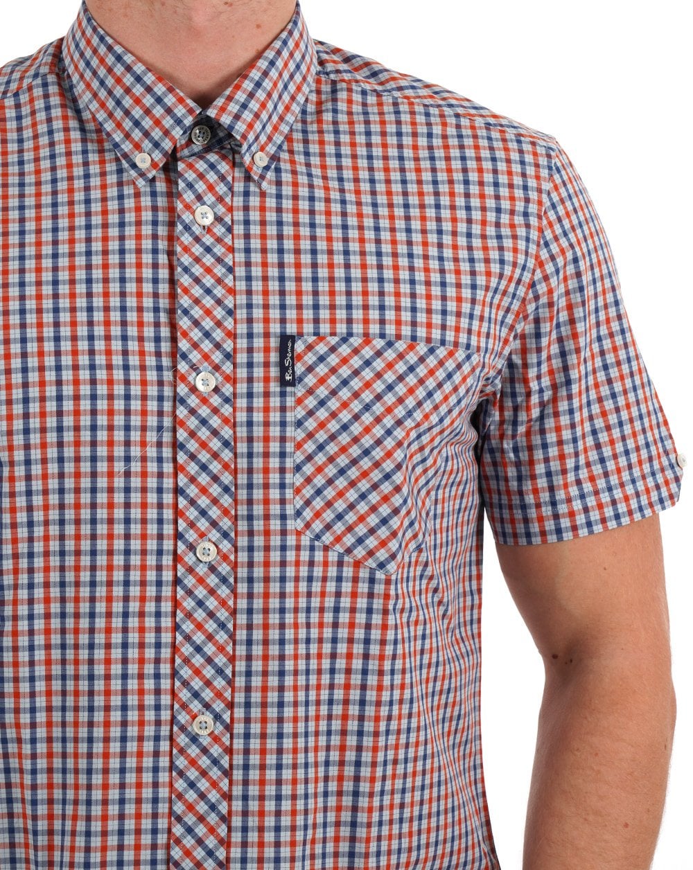 Ben Sherman House Check SS Shirt Pale Blue