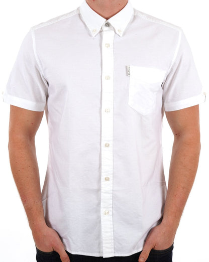 Ben Sherman Short Sleeve Oxford Shirt in White