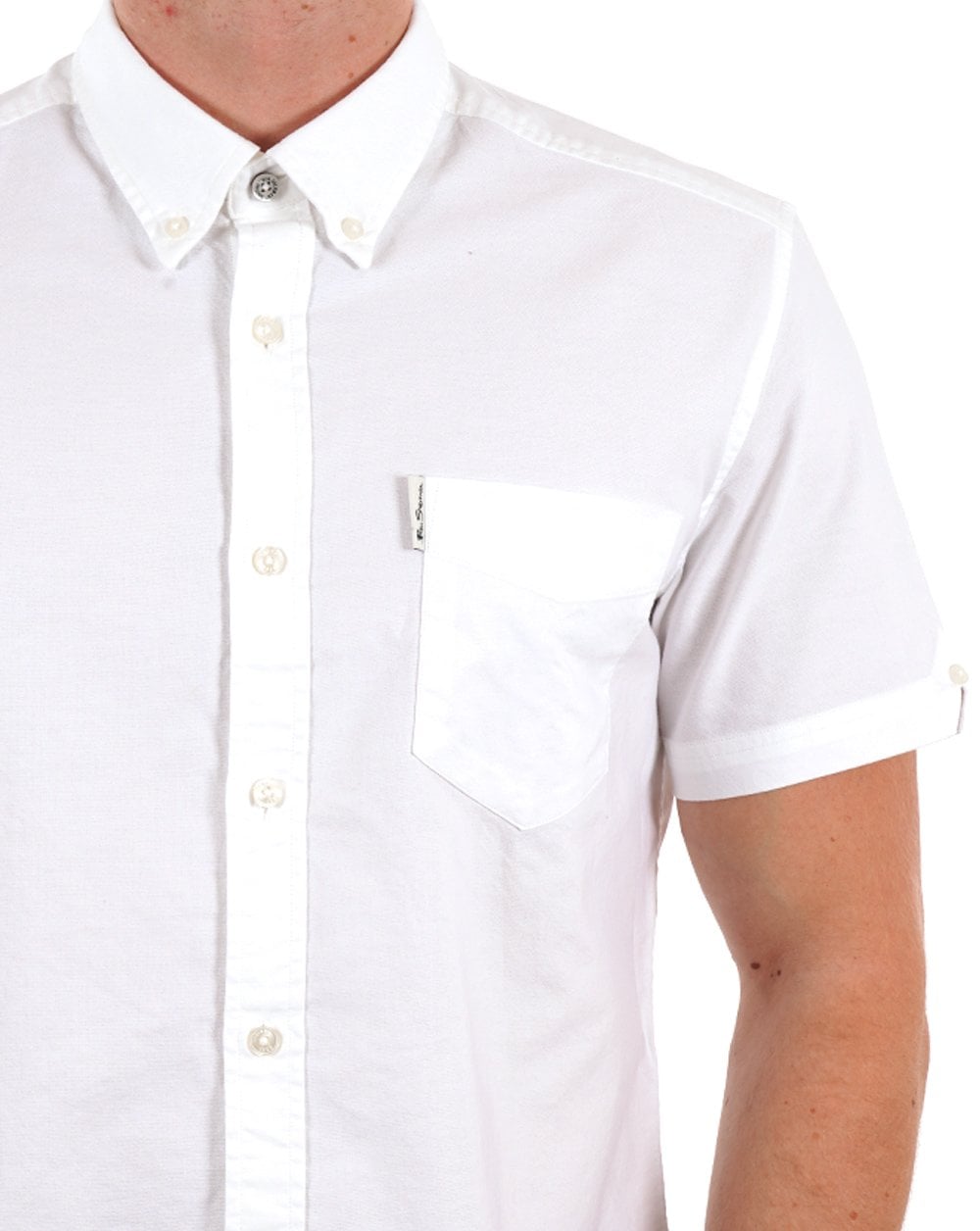 Ben Sherman Short Sleeve Oxford Shirt in White